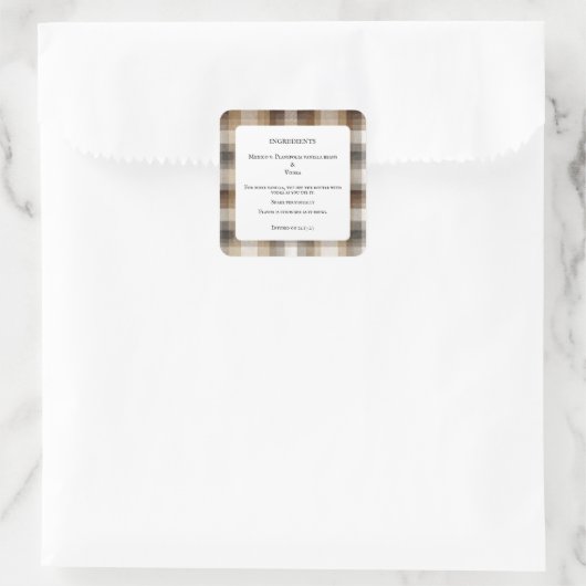 Homemade Vanilla Extract Bottle Ingredients Labels (Tas)