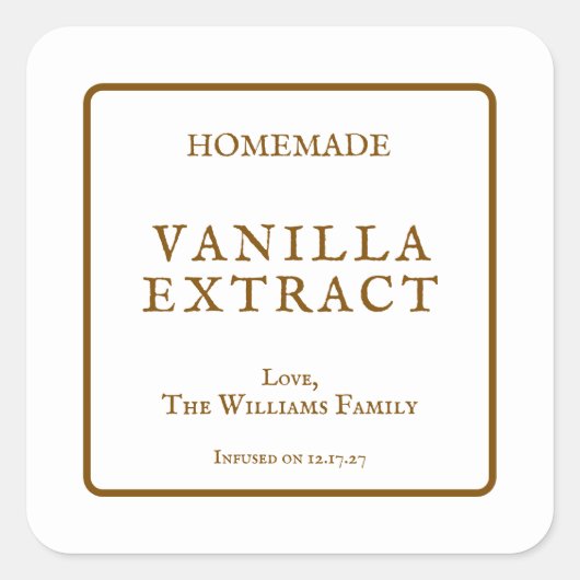 Homemade Vanilla Extract Bottle Stickers (Devant)