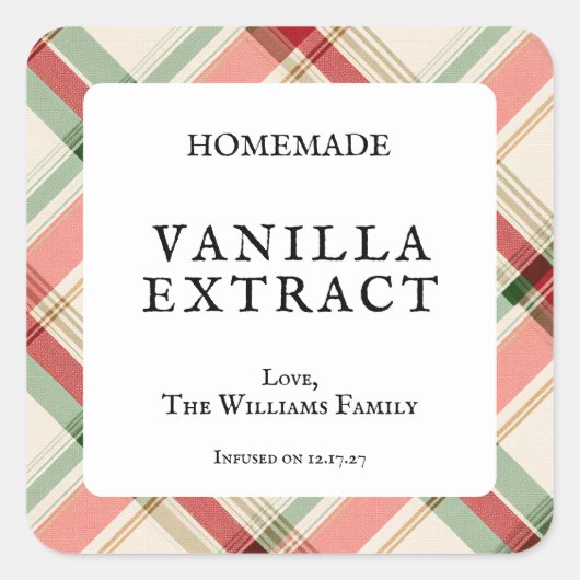 Homemade Vanilla Extract Bottle Stickers (Devant)