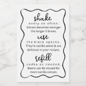 Homemade Vanilla Extract Instructions Doodle Label Wijn Etiket (Enkel label)