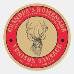 Homemade Venison Sause Sjabloon Ronde Sticker