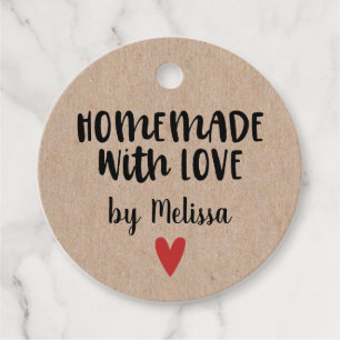 Homemade with Love Kraft gepersonaliseerd Bedankjes Labels