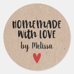 Homemade with Love Kraft gepersonaliseerd Ronde Sticker