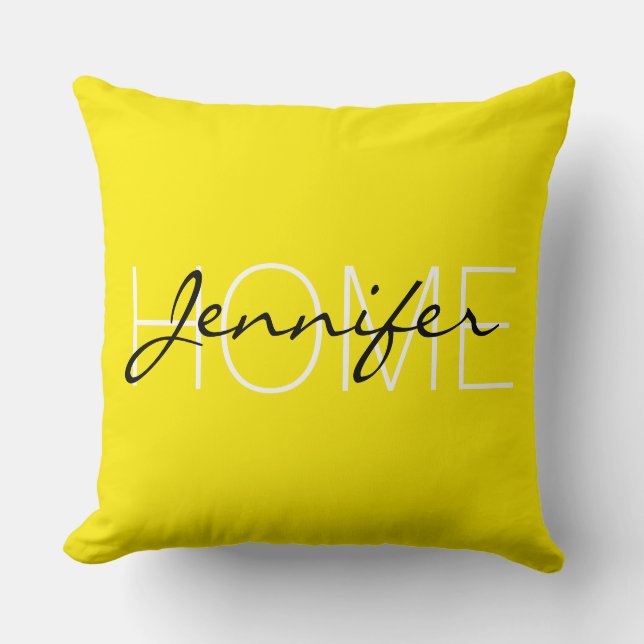 Homemonogram Aureolin kleur Kussen (Voorkant)