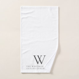 Homemonogram van de familie handdoek