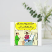 homeopathische chirurgische cartoon briefkaart (Staand voorkant)