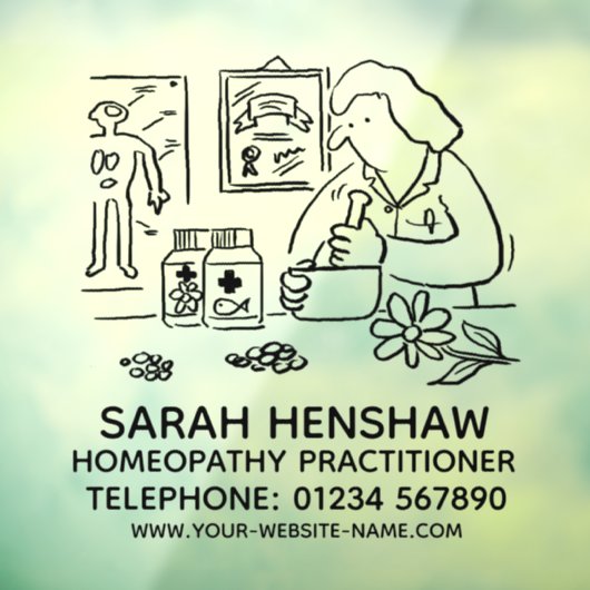 Homeopathische Homeopathie Praktijkplein Raamsticker (Vel 3)