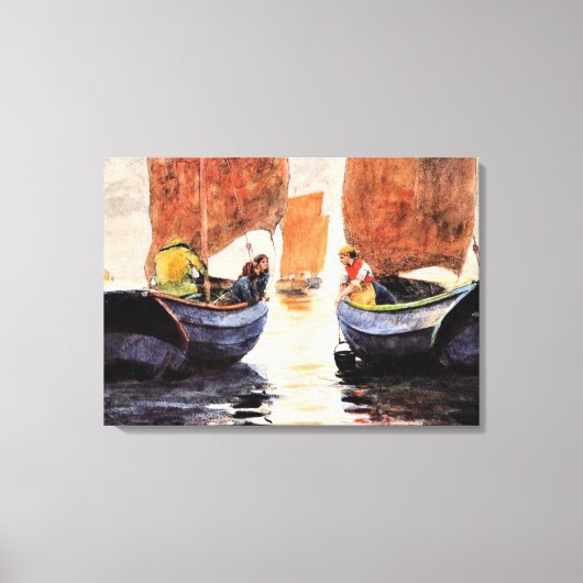 Homer - Afterglow, kunstschilderij waterverf Canvas Afdruk (Voorkant)