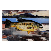 Homer - Bass, vis, beeldende kunst, Perfect Poster (Voorkant)