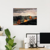 Homer - De maan kussen Poster (Thuiskantoor)