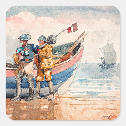 Homer - De terugkeer, beeldende kunst, Vierkante Sticker (Voorkant)