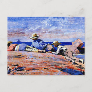 Homer - Drie jongens op de kust Briefkaart