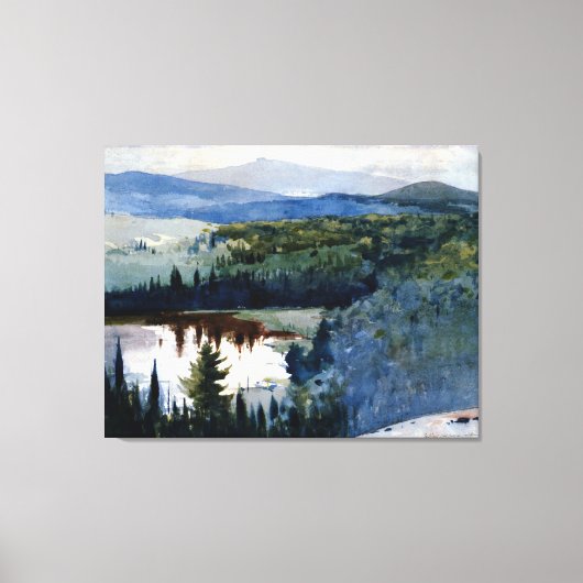 Homer - Indiaans dorp, Adirondacks Canvas Afdruk (Voorkant)