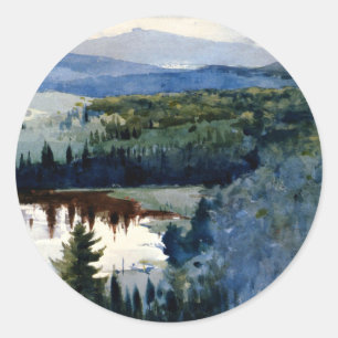 Homer - Indiaans dorp, Adirondacks Ronde Sticker