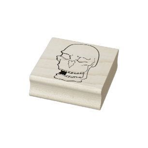 Homer Simpson schedel illustratie kunststempel Rubberstempel