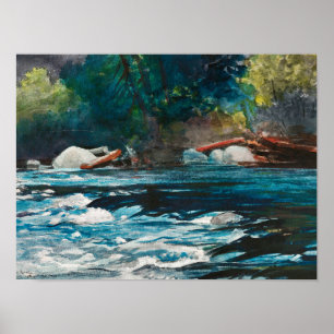 Homer - The Rapids, Hudson River, Adirondacks Poster