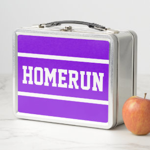 HOMERUN Helder Paarse Sportieve Tekst Witte Strepe