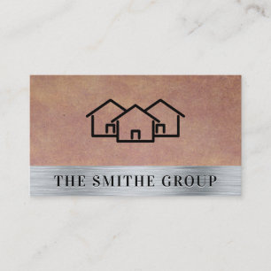 Homes pictogram Metallic textuur achtergrond Visitekaartje