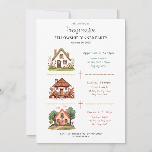 Homes Progressive Fellowship Dinner Invitation Kaart (Voorkant)