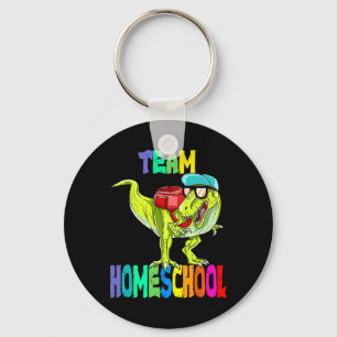 Homeschool Dinosaur T Rex terug naar school Sleutelhanger