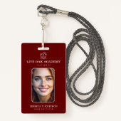 Homeschool Docent ID Badge | Minimalistisch rood (Voorkant met draagriem)