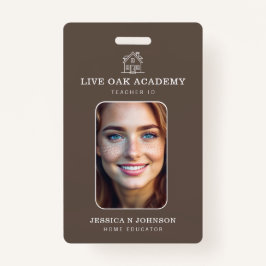 Homeschool Docent ID Badge | Minimalistische Taupe