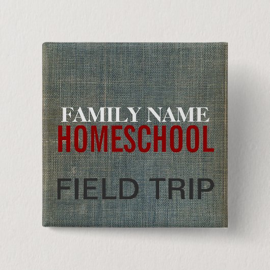 Homeschool Fieldtrip Vierkante Button 5,1 Cm (Voorkant)