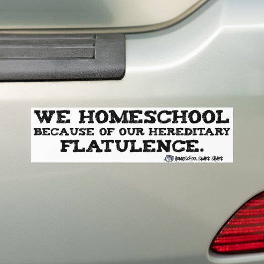 Homeschool Flatulence Bumpersticker (Op auto)
