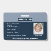 Homeschool Leerling ID Badge Blauw (Voorzijde)