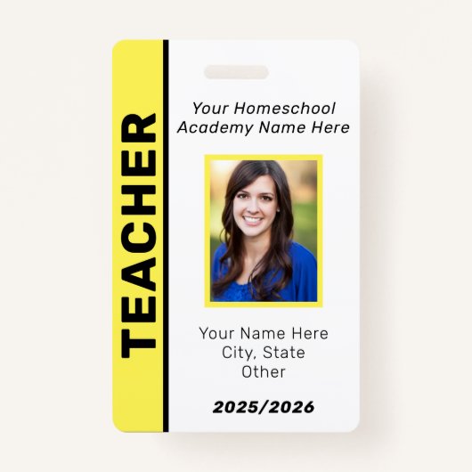 Homeschool leraar ID Badge (Voorkant)