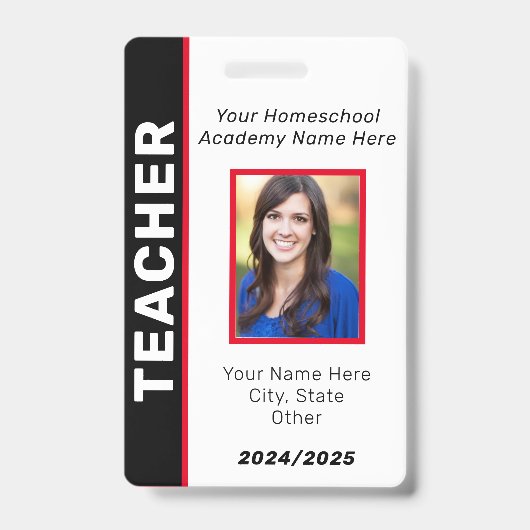 Homeschool leraar ID Badge (Voorzijde)