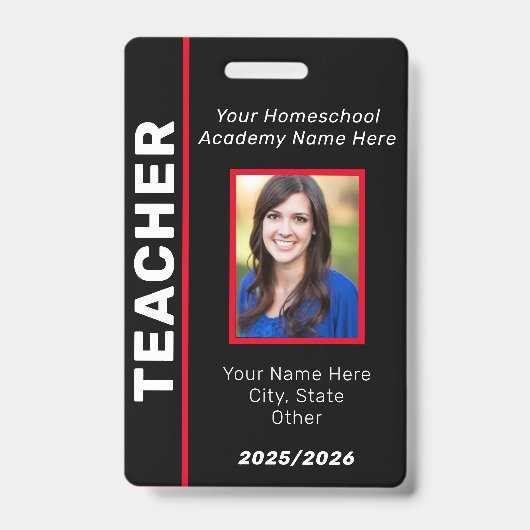 Homeschool leraar ID Badge (Voorzijde)