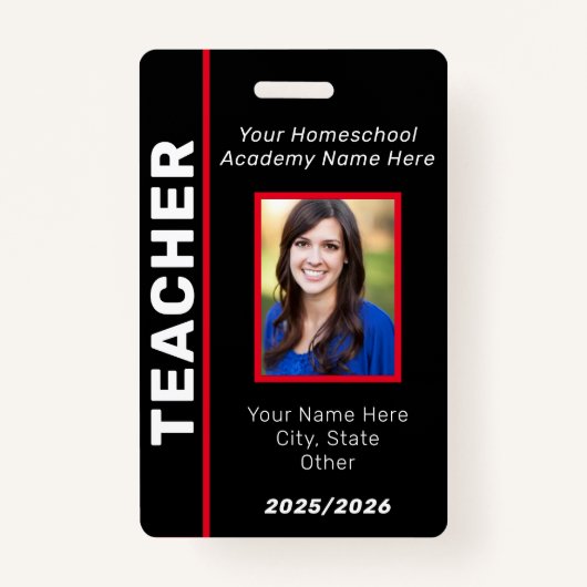 Homeschool leraar ID Badge (Voorkant)