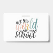 Homeschool Leraren ID Badge Blauw Minimalistisch (Achterkant)