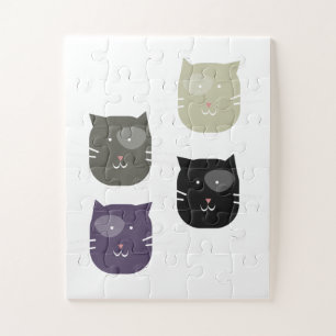 Homeschool leren C Schattige Kat Legpuzzel