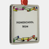 Homeschool mama metalen ornament (Rechts)