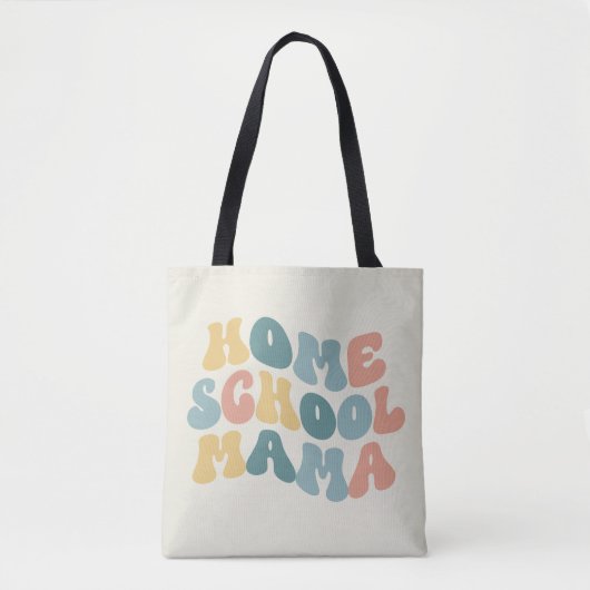 HomeSchool Mama Retro Aangepaste kleuren Draagtas (Voorkant)