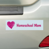 Homeschool Moeder Roze Hart Bumpersticker (Op auto)