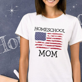 Homeschool Mom |  Amerikaanse vlag T-shirt