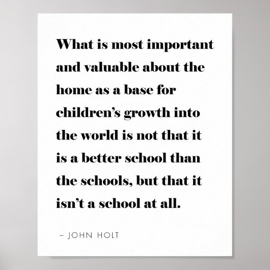 Homeschool Quote Modern Minimalistisch Poster (Voorkant)
