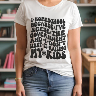 HomeSchool Quote Retro aangepaste tekstkleuren T-shirt