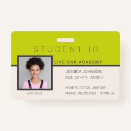 Homeschool Student ID Badge | Doodles Green
