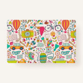 Homeschool Student ID Badge | Doodles roze (Achterkant)