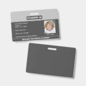Homeschool Student ID Badge Gray (Front & Back)