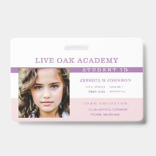 Homeschool Student ID Badge Kalmerende lavendel