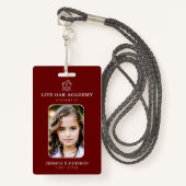 Homeschool Student ID Badge | Minimalistisch rood (Voorkant met draagriem)