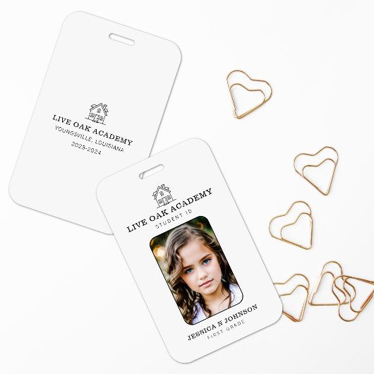 Homeschool Student ID Badge | Minimalistisch wit