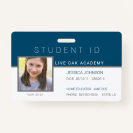 Homeschool Student ID Badge | Modern blauw