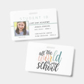 Homeschool Student ID Badge | Moderne grijs (Voor- en achterkant)