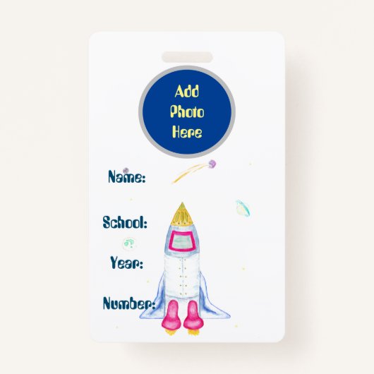 Homeschool Student ID Badge - Rocketship (Voorkant)